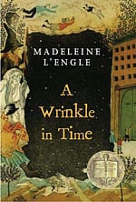 wrinkle in time Arrugas en el tiempo, portada de la versión en inglés de este libro de ciencia ficción apto para secundaria