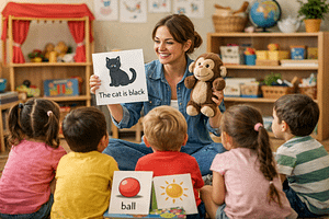 actividad para infantil sin pantalla Niños de infantil aprendiendo inglés sin pantallas mediante juegos y cuentos